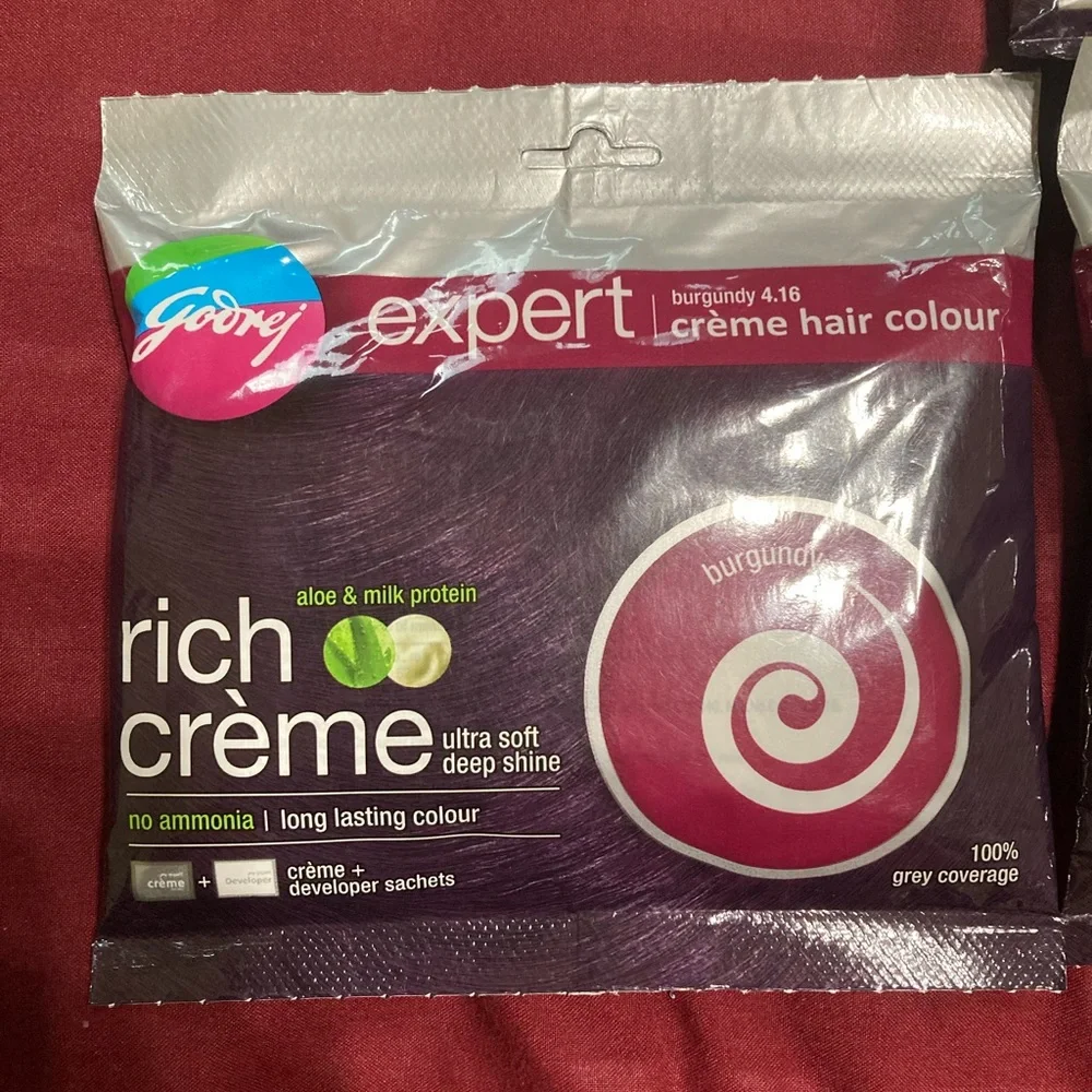 Lot of 5 New Sealed Godrej Hair Color-Burgundy